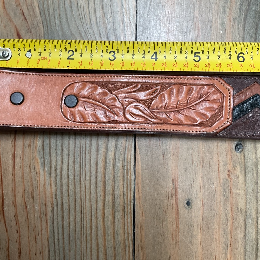 CUSTOM HANDMADE LEATHER INLAID BELT - Picture 5 of 10